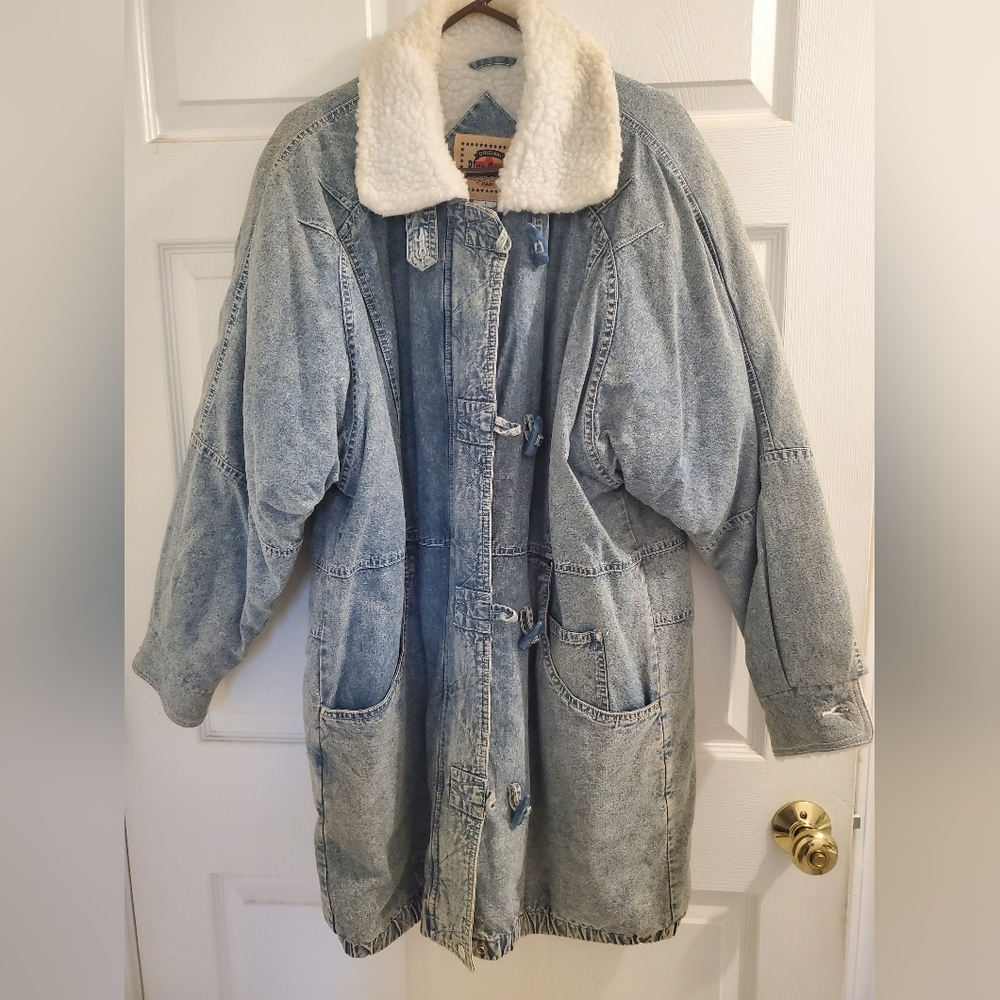 Vintage oversized denim winter coat